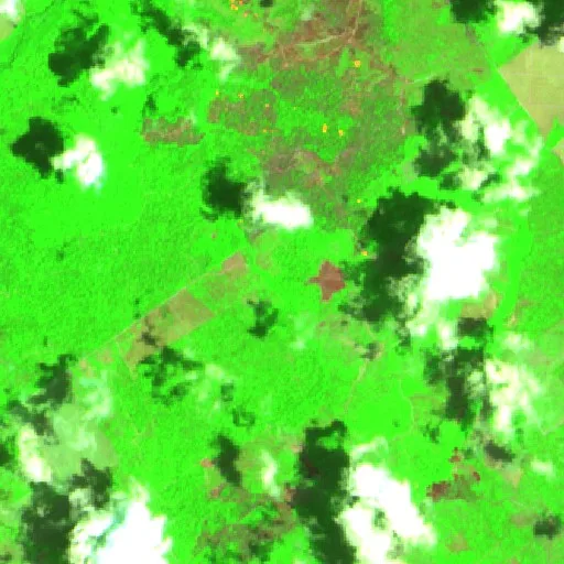 Incendio cerca de Tailândia (21 oct · NE) — Sentinel-2 SWIR (fuego)