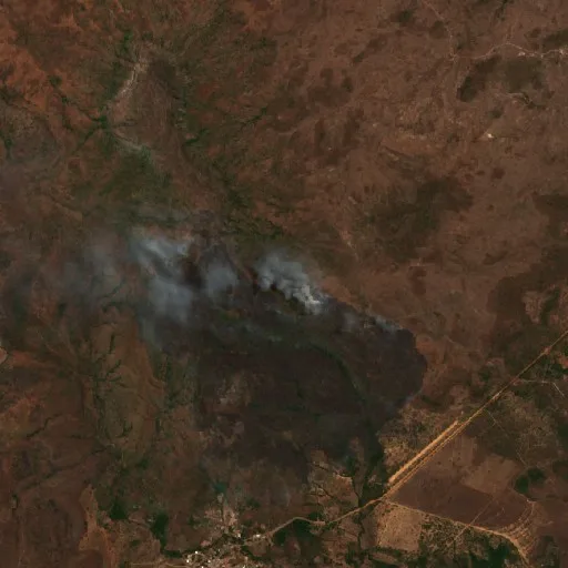 Wildfire near Taipas do Tocantins — Sentinel-2 true color