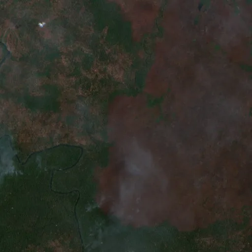 Wildfire near Talasea District — Sentinel-2 true color
