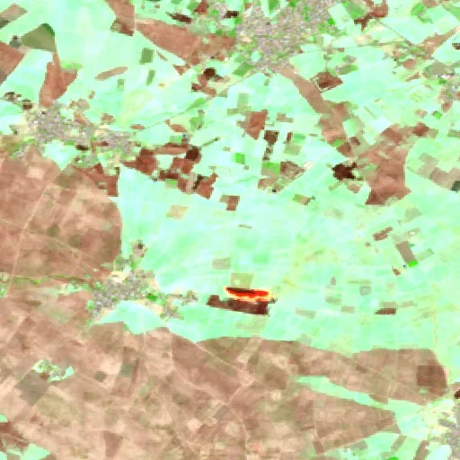 Wildfire near Tallkayf — Sentinel-2 SWIR (fuego)