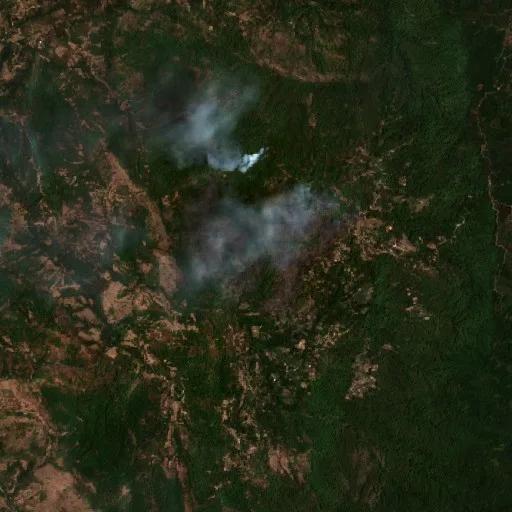 Wildfire near Tangratte — Sentinel-2 true color