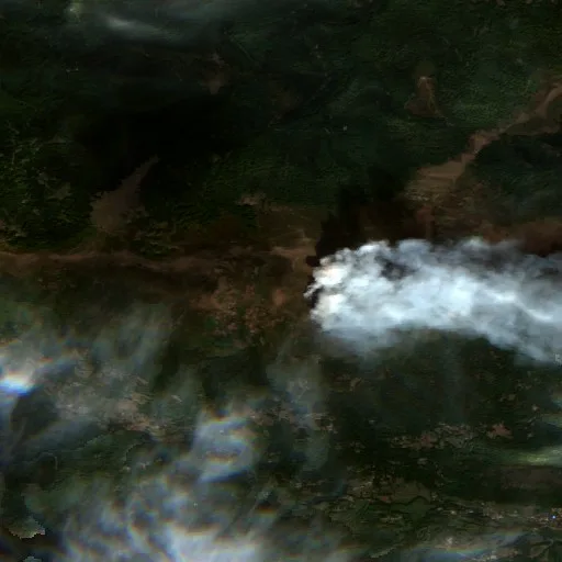 Incendio cerca de Tarascon-sur-Ariège — Sentinel-2 true color
