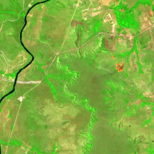 Wildfire near Tasso Fragoso (Sep 17) — Sentinel-2 SWIR (fuego)