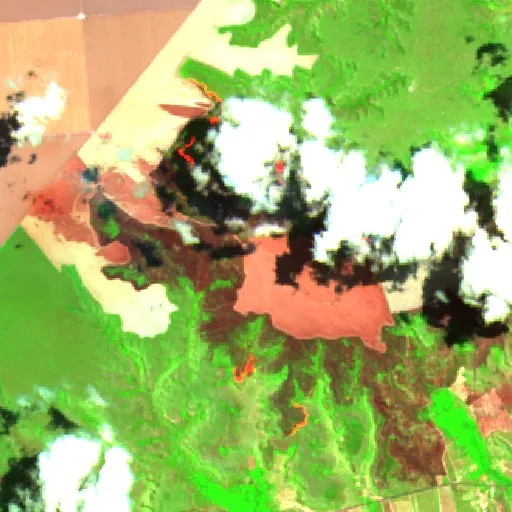 Incendio cerca de Tasso Fragoso (19 sep · W) — Sentinel-2 SWIR (fuego)