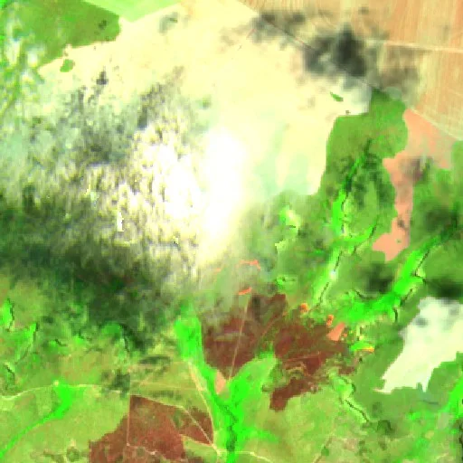 Wildfire near Tasso Fragoso (Sep 26) — Sentinel-2 SWIR (fuego)