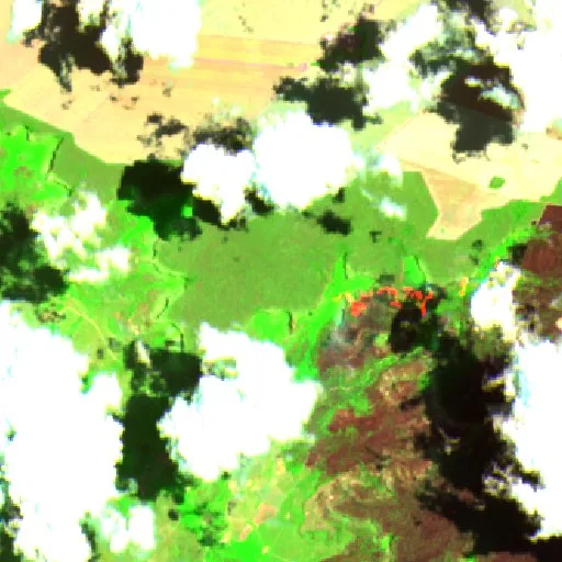 Wildfire near Tasso Fragoso (Sep 29 · N) — Sentinel-2 SWIR (fuego)