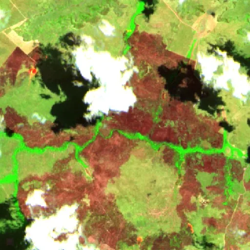 Wildfire near Tasso Fragoso (Sep 29 · S) — Sentinel-2 SWIR (fuego)