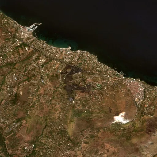 Wildfire near Termini Imerese — Sentinel-2 true color