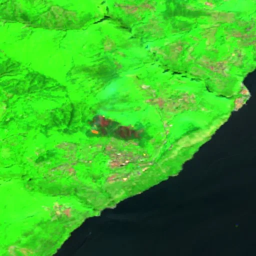 Wildfire near Tignale — Sentinel-2 SWIR (fuego)