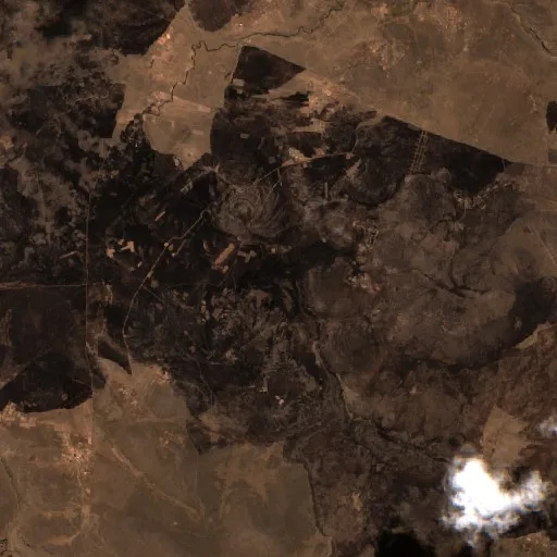 Wildfire near Tiquillaca — Sentinel-2 true color
