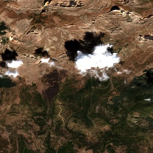 Incendio cerca de Tizi-n-Tleta — Sentinel-2 true color