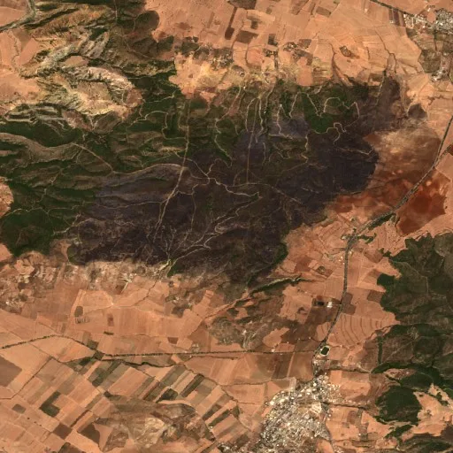 Wildfire near سيدي خيار — Sentinel-2 true color