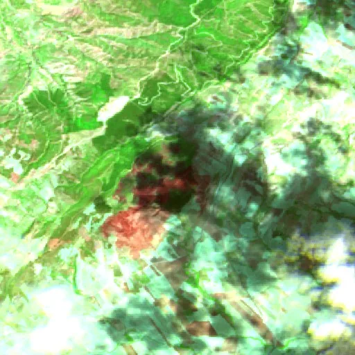 Incendio cerca de عين المليتي — Sentinel-2 SWIR (fuego)