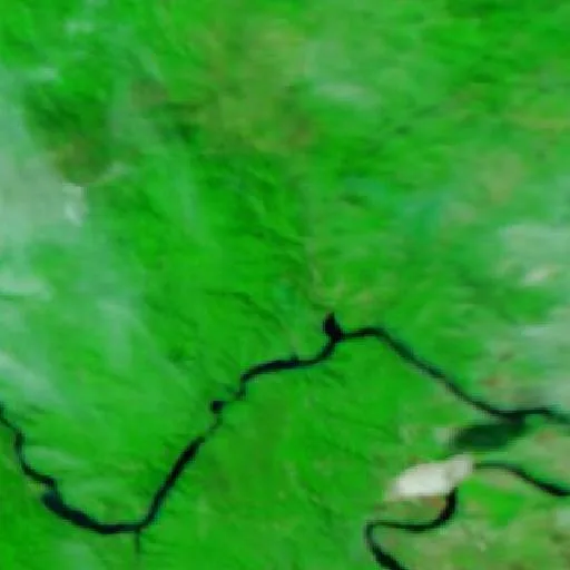 Wildfire near Topleţ — NASA satellite