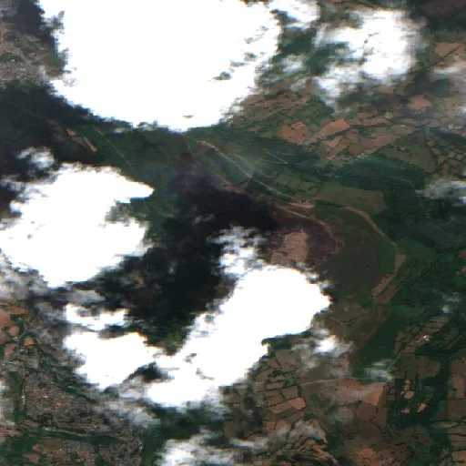 Wildfire near Torfaen — Sentinel-2 true color