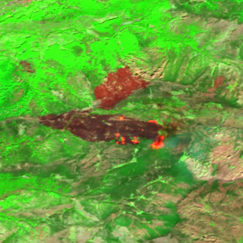 Wildfire near Tornavacas (Sep 14) — Sentinel-2 SWIR (fuego)