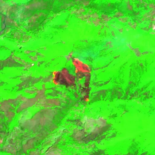Wildfire near Tortora — Sentinel-2 SWIR (fuego)