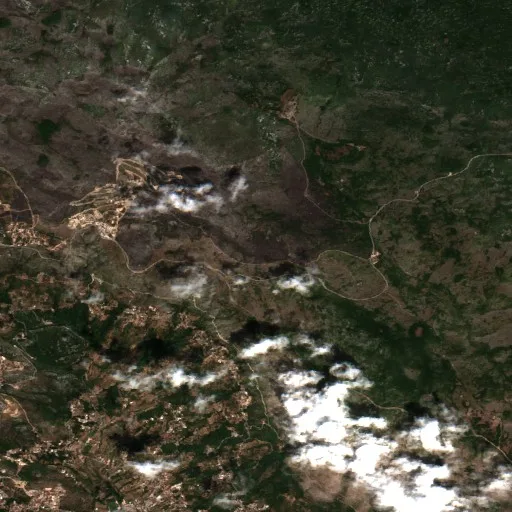 Incendio cerca de Trebinje (22 ago) — Sentinel-2 true color