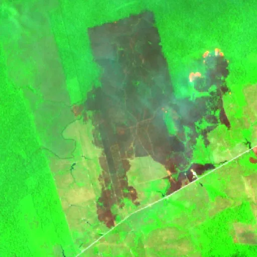 Incendio cerca de Tucumã — Sentinel-2 SWIR (fuego)