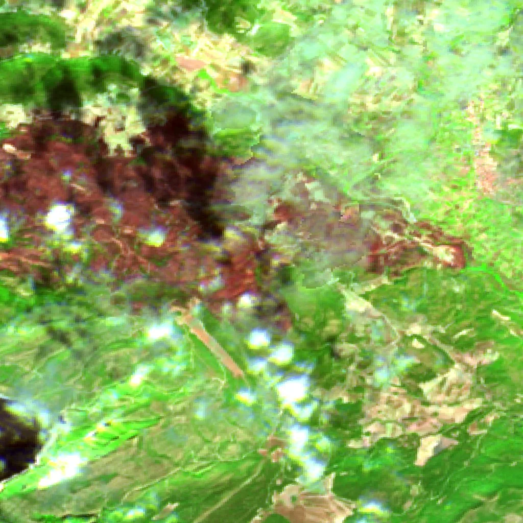 Incendio cerca de Tuéjar (15 sep) — Sentinel-2 SWIR (fuego)