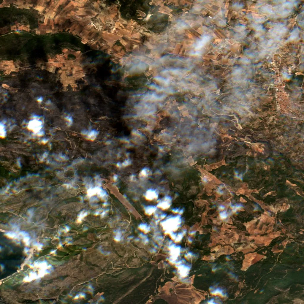 Incendio cerca de Tuéjar (15 sep) — Sentinel-2 true color