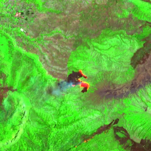 Wildfire near Tumpang — Sentinel-2 SWIR (fuego)