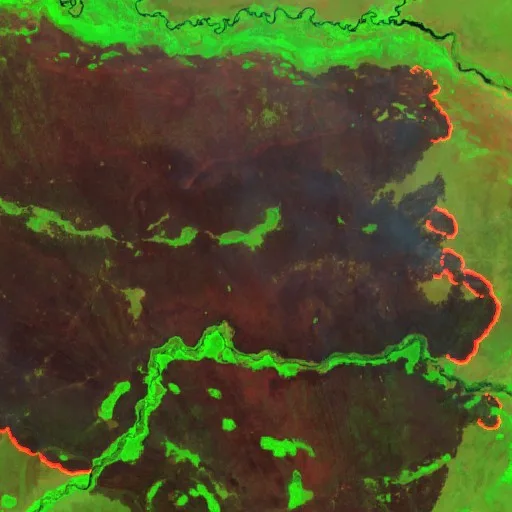 Wildfire near Uacurizal — Sentinel-2 SWIR (fuego)