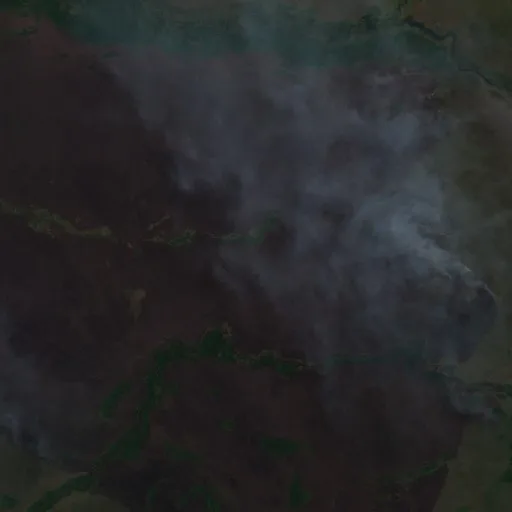 Wildfire near Uacurizal — Sentinel-2 true color