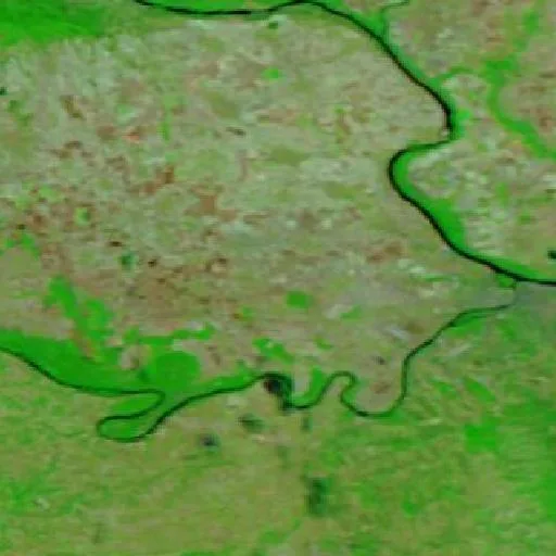 Incendio cerca de Ugrinovci — NASA satellite