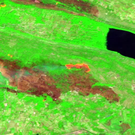 Wildfire near Ulcinj — Sentinel-2 SWIR (fuego)