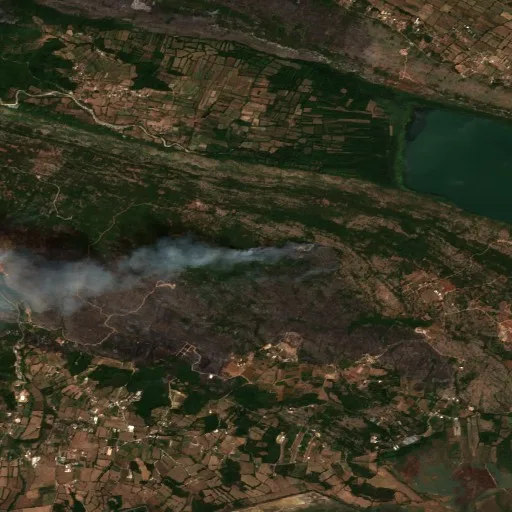 Wildfire near Ulcinj — Sentinel-2 true color