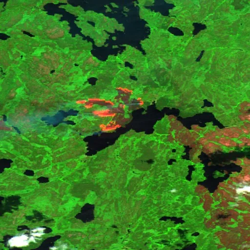 Incendio cerca de McLennan Lake — Sentinel-2 SWIR (fuego)