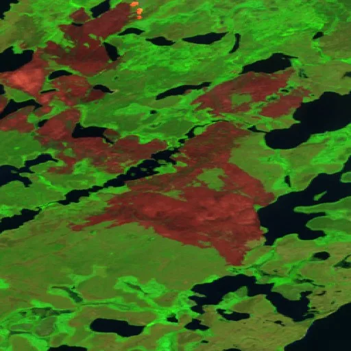 Incendio cerca de Unorganized Division No. 18 — Sentinel-2 SWIR