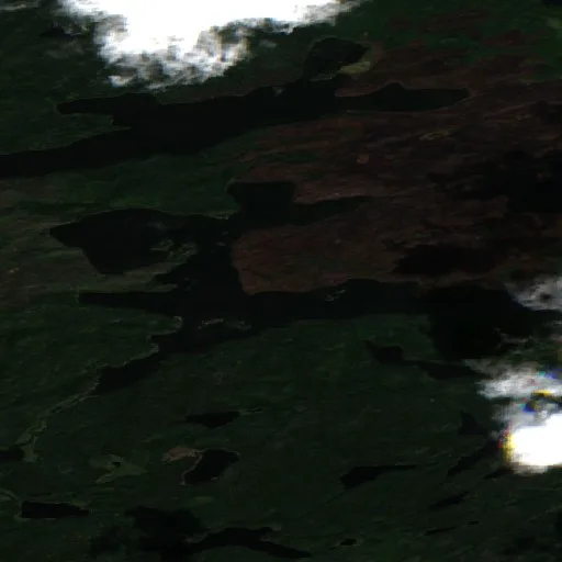 Wildfire near Bélanger (Jul 13) — Sentinel-2 true color
