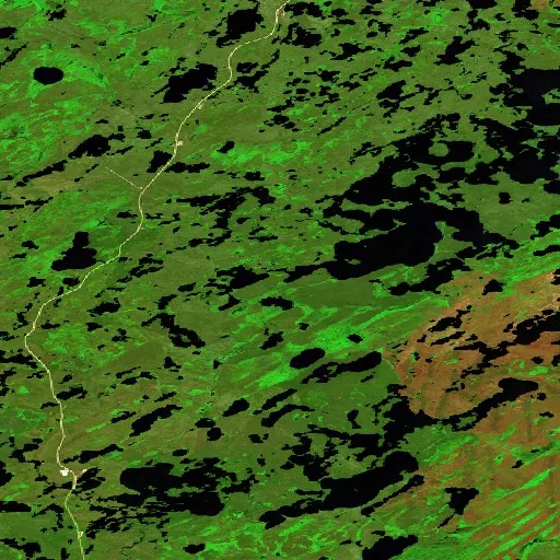 Wildfire near Unorganized Division No. 18 (Jun 25 #2) — Sentinel-2 SWIR (fuego)