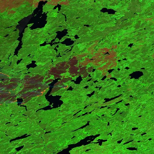 Wildfire near Unorganized Division No. 18 (Jun 26) — Sentinel-2 SWIR (fuego)