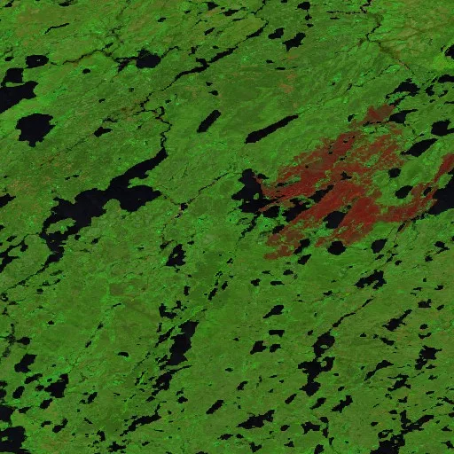 Wildfire near Unorganized Division No. 18 (Jun 27) — Sentinel-2 SWIR (fuego)