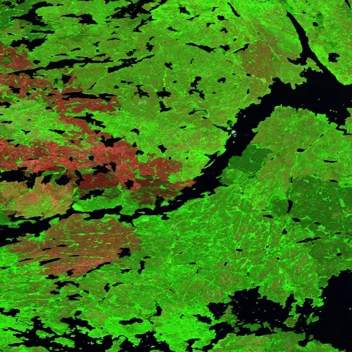 Wildfire near Unorganized Division No. 18 (Jun 26 #2) — Sentinel-2 SWIR (fuego)