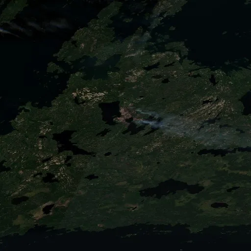 Wildfire near Unorganized Division No. 18 (Jul 6) — Sentinel-2 true color