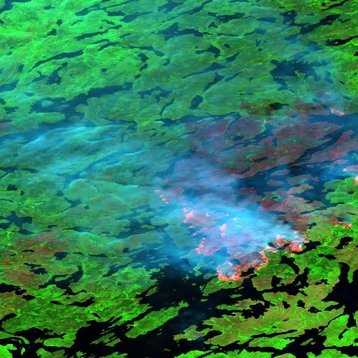 Wildfire near Unorganized Division No. 18 (Jul 12) — Sentinel-2 SWIR (fuego)