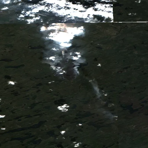 Incendio cerca de Unorganized Division No. 18 (Jun 25) — Sentinel-2 true color