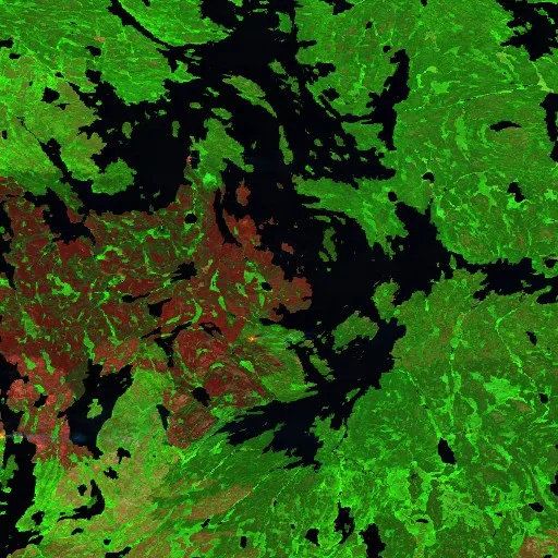 Wildfire near Unorganized Division No. 21 — Sentinel-2 SWIR (fuego)