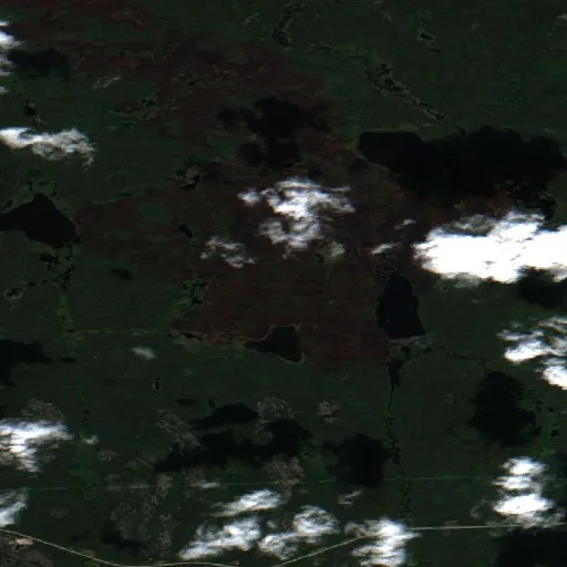 Wildfire near Wapawsik — Sentinel-2 true color