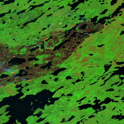 Wildfire near Unorganized Division No. 23 (Jun 26 #2) — Sentinel-2 SWIR (fuego)