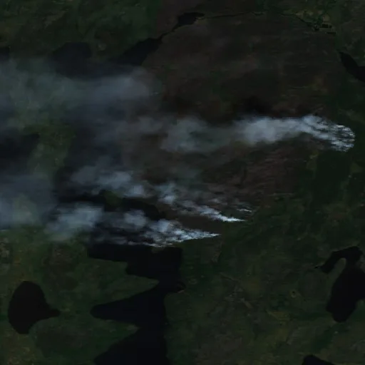 Wildfire near Hughes Lake (Jun 25) — Sentinel-2 true color