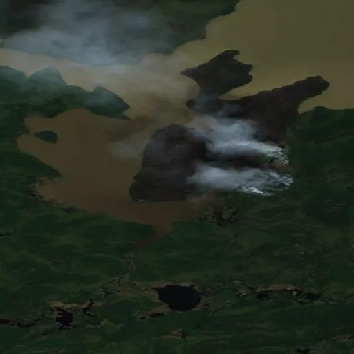 Wildfire near South Indian Lake (Jun 27) — Sentinel-2 true color