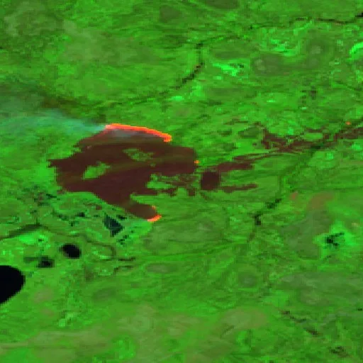 Incendio cerca de Division No. 23 (1 jul) — Sentinel-2 SWIR