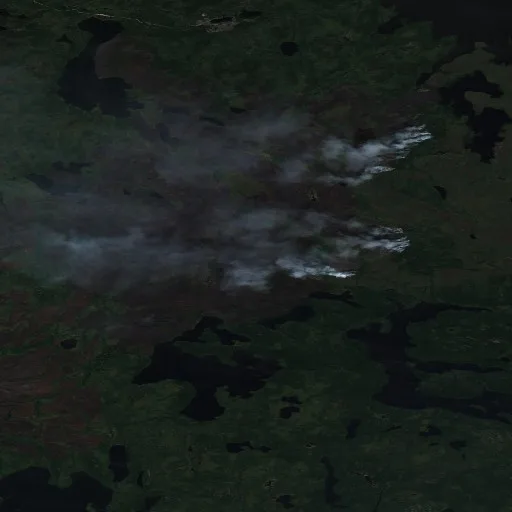 Wildfire near Lynn Lake (Jun 25) — Sentinel-2 true color