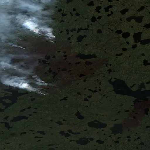 Wildfire near Unorganized Division No. 23 (Jun 26 #3) — Sentinel-2 true color