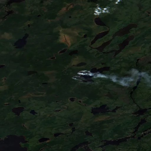 Incendio cerca de Rat Rapids (12 jul) — Sentinel-2 true color